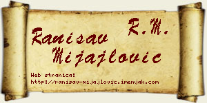 Ranisav Mijajlović vizit kartica